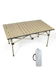 Nurcamp Büyük Boy Gold Katlanır Kamp Masası Piknik Seti Çanta Tipi Balkon Bahçe Mutfak Masası - 1