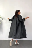 ÖNDER MODA Marlux Kadın Erkek Yağmurluk Kapüşonlu Çıtçıtlı Eva Siyah Yağmurluk - 4