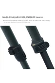 POBO Siyah Büyük Boy Piknik Masası Taşınabilir Katlanır Kamp Bahçe açılıp kapanır Masa Yemek Masası - 3