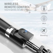 L02 100cm Çok Fonksiyonlu Ayarlanabilir Bluetooth Özçekim Çubuğu Siyah - 6