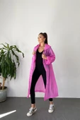 Modayıldızlar Şeker Pembe Çıt Çıt Detaylı Şeffaf Yağmurluk - 1