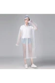 İstoc Trend Unisex Beyaz Şeffaf Yağmurluk - 1