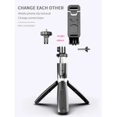 L02 100cm Çok Fonksiyonlu Ayarlanabilir Bluetooth Özçekim Çubuğu Tripod Beyaz - 3