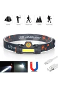 KuantumHome 1200 Lümen Su Geçirmez Cob LED Kaf Lambası Şarjlı Kafa Feneri Mıknatıslı Kafa Çalışma Lambası thumbnail 6