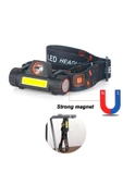 KuantumHome 1200 Lümen Su Geçirmez Cob LED Kaf Lambası Şarjlı Kafa Feneri Mıknatıslı Kafa Çalışma Lambası thumbnail 3