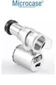 Microcase 60x Mini Cep Mikroskopu Uv Ledli Cam Büyüteç Çantalı - 5