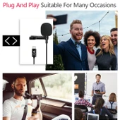 YICHUANG YC-LM10 USB-C Tipi Akıllı Gürültü Engelleme Kondansatör Yaka Mikrofonu 1.5 Metre Kablo - 12
