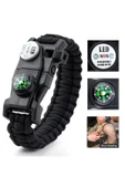 TRENDOFFİCAL Paracord Acil Durum Sos Led Işıklı Paracord Bileklik + Pusula + Düdük + Ateş Başlangıcı - 1