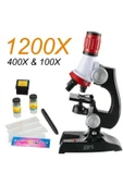 Bosile Faturalı Işıklı Mikroskop Çocuk Eğitimi Için Mikroskop Seti 100x400x1200x Büyütme thumbnail 2