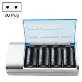 AC 100-240V 4 Yuvalı AA AAA C D Boyutlu Pil Şarj Cihazı EU Priz - 1