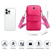 Haweel Mini Çapraz Askılı Dikey Fermuarlı Telefon Kılıfı Çantası Gül Kurusu - 3