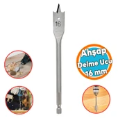 Ahşap Delme Ucu Matkap Ucu Tahta Sunta Plastik Alçıpan Delme Ucu Bits Yaprak Uç 16 mm - 1