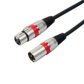 3 Metre Kırmızı 3 Pin XLR Erkek Kadın Mikrofon Kalkanlı Kablo - 2