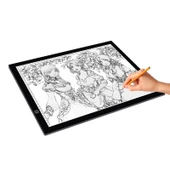 A3 Boyutunda 8W 5V LED Ultra İnce Ayarsız Dimli Akrilik Kopya Tahtası Anime Çizim için USB Kablo ve Fişli - 1