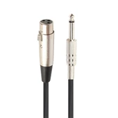 10 Metre XLR 3 Pin Dişi - 1/4 İnç Mono Mikrofon Kablosu Siyah - 1