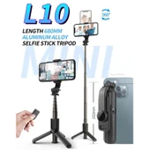 L10 Mini Bluetooth Selfie Çubuğu Tripod Telefon Tutucu Siyah - 7