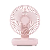 D606 4W USB Şarjlı Taşınabilir Masaüstü Vantilatör Pembe Dört Hız Ayarlı - 1