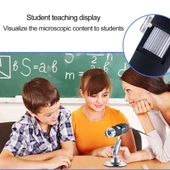 USB Dijital Mikroskop HD 0.3MP Görüntü Sensörü 2560x1920P 8 LED Işıklı Profesyonel Standlı - 10