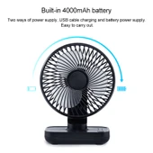 D606 4W USB Şarjlı Taşınabilir Masaüstü Vantilatör Pembe Dört Hız Ayarlı - 4