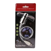Mini Dayanıklı USB Saatli Esnek LED Işıklı Vantilatör DC 5V - 5