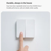 Orijinal Xiaomi Mijia Çift Kontrollü Duvar Anahtarı Çift Buton Beyaz - 3