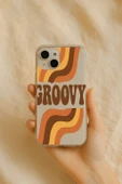 Xiaomi Redmi 9A Groovy Baskılı Şeffaf Silikon Kılıf - 1