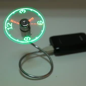 Mini Dayanıklı USB Saatli Esnek LED Işıklı Vantilatör DC 5V - 3