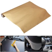 Araba Dekoratif 3D Karbon Fiber PVC Sticker Sarı 127cm x 50cm - 2