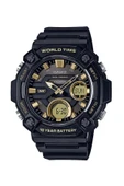 Casio AEQ-120W-9AVDF Quartz Analog/Dijital Silikon Siyah 10 ATM 52 mm Erkek Kol Saati - 1