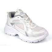 Kadın Beyaz Hafif Fileli Günlük Rahat Sneaker Spor Ayakkabı thumbnail 2