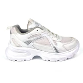 Kadın Beyaz Hafif Fileli Günlük Rahat Sneaker Spor Ayakkabı thumbnail 3