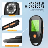 CPL-05-0011 2MP 2 Inç HD Ekranlı Taşınabilir Dijital Mikroskop 500X Büyütme Siyah - 4