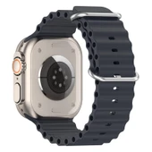 Apple Watch Silikon Kayış Midnight Renk 44mm 45mm 46mm 49mm Uyumlu - 2