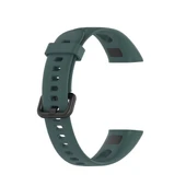 Huawei Honor Band 5i Band 4 Metal Tokalı Zeytin Yeşili Silikon Saat Kayışı - Ayarlanabilir Boy - 3