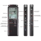 T60 Akıllı HD Gürültü Engelleme Ses Kaydedici MP3 Çalar 8GB Hafıza Siyah - 6