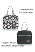 DysCase 2'li Set Yemek Taşıma Çantası Sıcak Ve Soğuk Termal Termos Mama Taşıma Çantası - 1