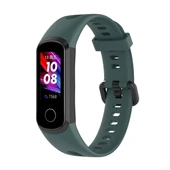 Huawei Honor Band 5i Band 4 Metal Tokalı Zeytin Yeşili Silikon Saat Kayışı - Ayarlanabilir Boy - 1