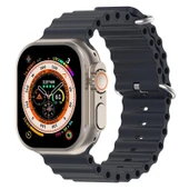 Apple Watch Silikon Kayış Midnight Renk 44mm 45mm 46mm 49mm Uyumlu - 1