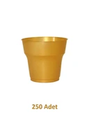 Omeyva Parti Davet Piknik Renkli Mika Plastik Sert Mika Bardak - Altın - 250 Adet thumbnail 2
