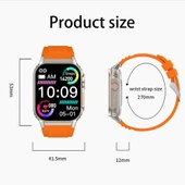 G41 Akıllı Bileklik 2.01 Inç IP67 Su Geçirmez Turuncu Bluetooth Arama Nabız Kan Şekeri Ölçer - 3