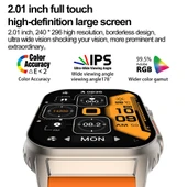 G41 Akıllı Bileklik 2.01 Inç IP67 Su Geçirmez Turuncu Bluetooth Arama Nabız Kan Şekeri Ölçer - 6