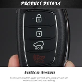 Hyundai 3 Tuşlu Katlanabilir Araba Anahtarı Kabı Gümüş Metal Kenarlı - 3