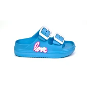 Erkek Çocuk Mavi Tokalı Figürlü Ortopedik Rahat Günlük Terlik - 4