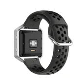 Fitbit Versa 2 Versa Versa Lite Blaze Uyumlu 23mm Spor Silikon Saat Kordonu Iki Renk Siyah ve Koyu Siyah - 5