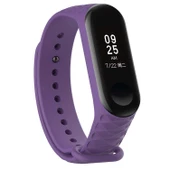 Xiaomi Mi Band 3 4 Uyumlu Mor Silikon Saat Kayışı 23cm Elmas Dokulu - 2
