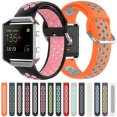 Fitbit Versa 2 Versa Versa Lite Blaze Uyumlu 23mm Spor Silikon Saat Kordonu Iki Renk Siyah ve Koyu Siyah - 11