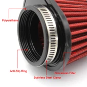 60mm Kırmızı Mantar Başlıklı Motosiklet Hava Filtresi Modifiye Egzoz Filtresi - 5