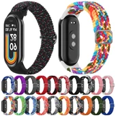Xiaomi Mi Band 8 Ayarlanabilir Gri Naylon Örgü Esnek Saat Kayışı - 4