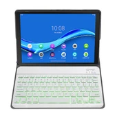 Lenovo Smart Tab M10 HPD Plus TB X606F 103 Inç 2si1 Arada Manyetik ABS Bluetooth Klavye ve Koruyucu Deri Tablet Kılıfı Standlı Gül Altın - 4