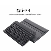 Lenovo Smart Tab M10 HPD Plus TB X606F 103 Inç 2si1 Arada Manyetik ABS Bluetooth Klavye ve Koruyucu Deri Tablet Kılıfı Standlı Gül Altın - 8